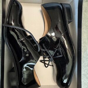 Via Spiga Black Patent Leather Oxford Shoes